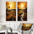 thumbnail image 1 of Designart "Countryside Golden landscape IV" Countryside Framed Wall Art Set Of 2 - Yellow Landscapes Framed Canvas Set For Living Room Decor, 1 of 7