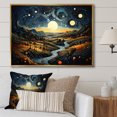 thumbnail image 1 of Designart "Countryside Night Countryside Starry painting II" Landscapes Floater Framed Canvas Art Print, 1 of 7