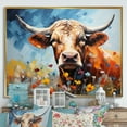 thumbnail image 1 of Designart "Countryside Palette Cow I" Animals Floater Framed Canvas Print, 1 of 7