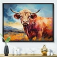 thumbnail image 1 of Designart "Countryside Palette Cow IV" Animals Floater Framed Wall Art Print, 1 of 7