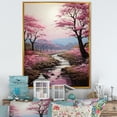 thumbnail image 1 of Designart "Countryside Pink blossom Countryside II" Landscape & Nature Floater Framed Wall Decor, 1 of 7