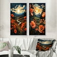 thumbnail image 1 of Designart "Countryside Red Poppy landscape II" Countryside Framed Wall Art Set Of 2 - Coral Landscapes Framed Canvas Set For Living Room Decor, 1 of 7