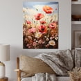 thumbnail image 1 of Designart "Countryside Red Poppy landscape VIII" Floral & Botanical Metal Wall Art Prints, 1 of 1