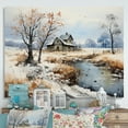 thumbnail image 1 of Designart "Countryside Snowy Simplicity Winter VII" Landscapes Canvas Wall Art, 1 of 5