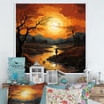 thumbnail image 1 of Designart "Countryside Sunset horizon An I" Landscapes Floater Framed Canvas Wall Art, 1 of 7