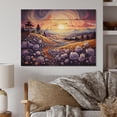 thumbnail image 1 of Designart "Countryside The Violet landscape III" Modern Print on Natural Pine Wood, 1 of 5