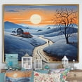 thumbnail image 1 of Designart "Countryside Twilight Blues horizon II" Countryside Floater Framed Canvas Print, 1 of 7