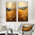 thumbnail image 1 of Designart "Countryside Wheat landscape Of Gold II" Countryside Framed Wall Art Set Of 2 - Yellow Landscapes Gallery Wall Frame Set For Home Decor, 1 of 7