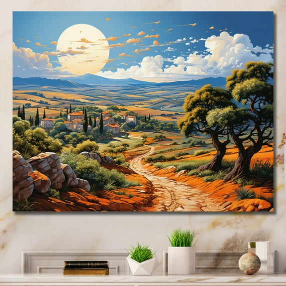Designart "Countryside of Sicily, Italy II" Landscapes Canvas Art Print