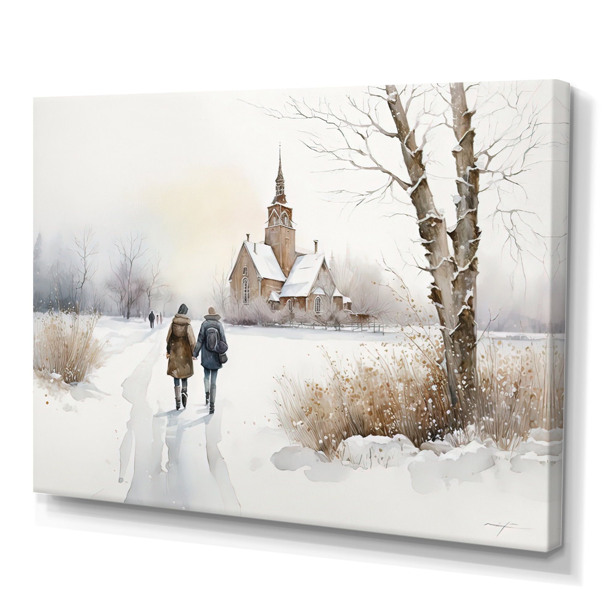 Designart Couple In Love Going To The Church V Canvas Wall Art