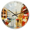 thumbnail image 1 of Designart 'Couple Walking in Paris' French Country wall clock, 1 of 3
