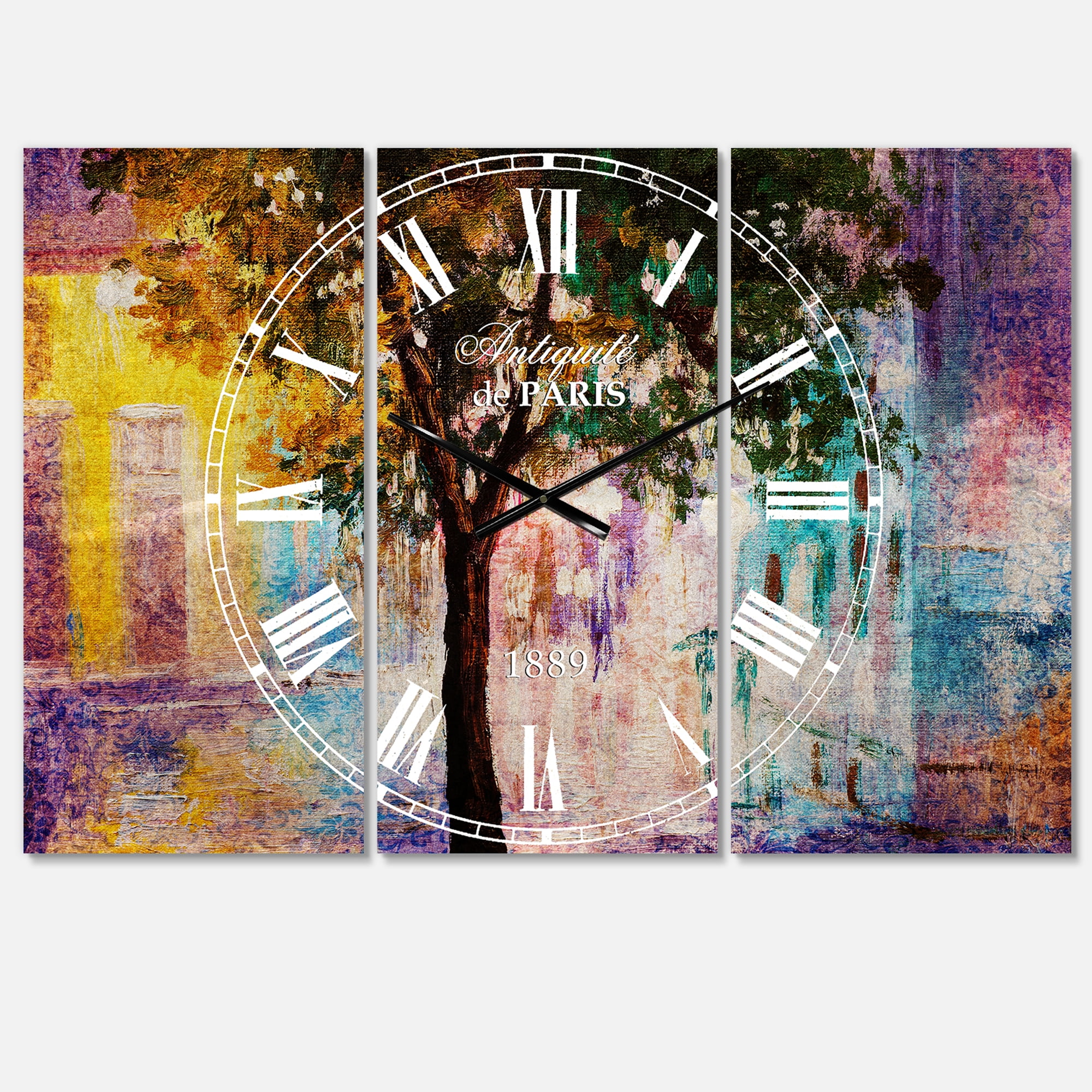 Designart 'Couple Walking in Rain' Mediterranean wall clock