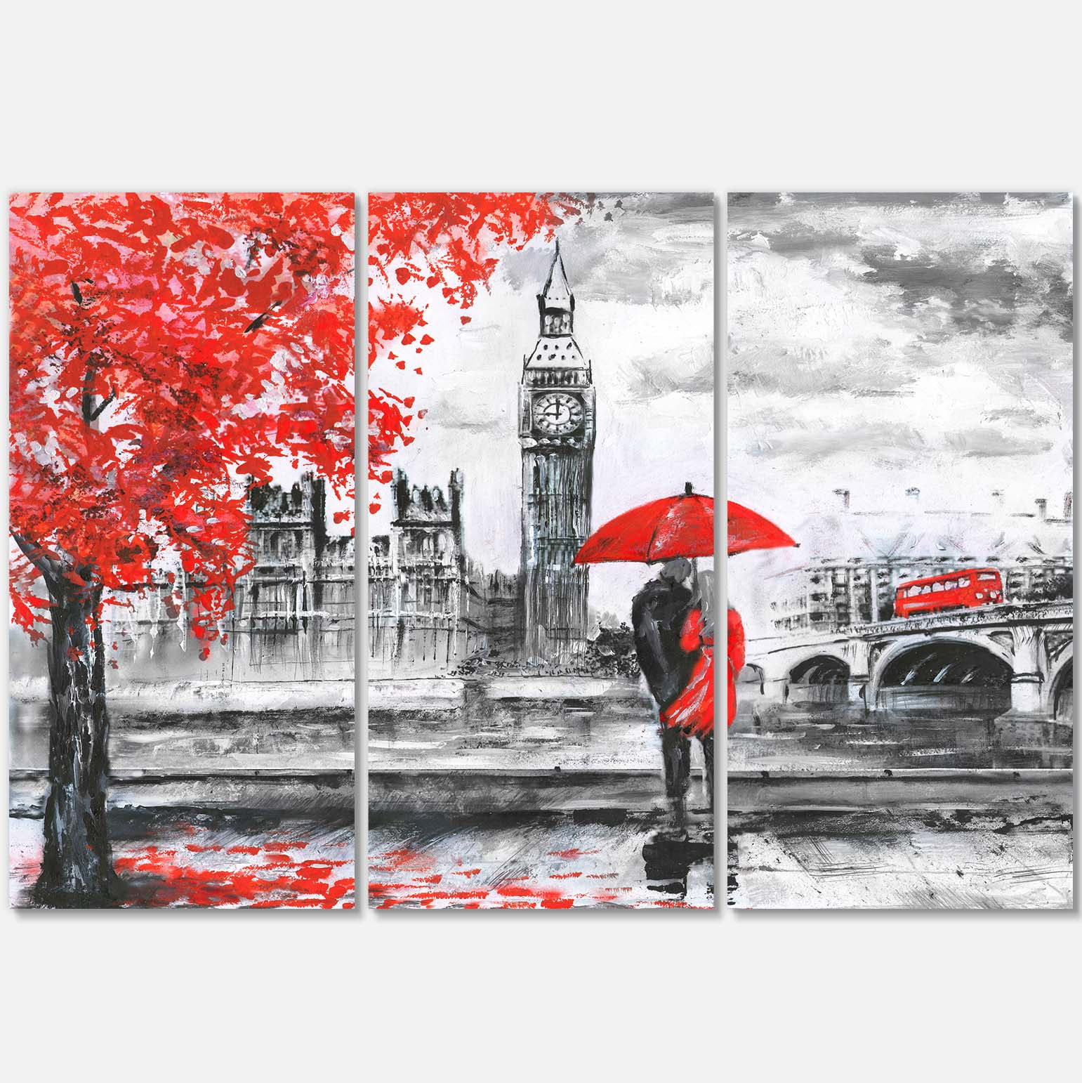 Designart 'Couples Walking in Paris ' Landscape Canvas Art Print