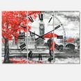thumbnail image 1 of Designart 'Couples Walking in Paris' Mediterranean wall clock, 1 of 3