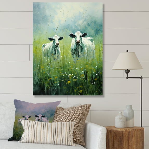 Designart "Cow Grazing In Lush Green Pastures" Animals Cow Wall Decor