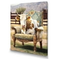 thumbnail image 1 of Designart Cow Sitting On Lounge Chair I Canvas Wall Art, 1 of 5