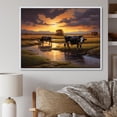 thumbnail image 1 of Designart "Cows At Farm horizon II" Animals Floater Framed Wall Decor, 1 of 7
