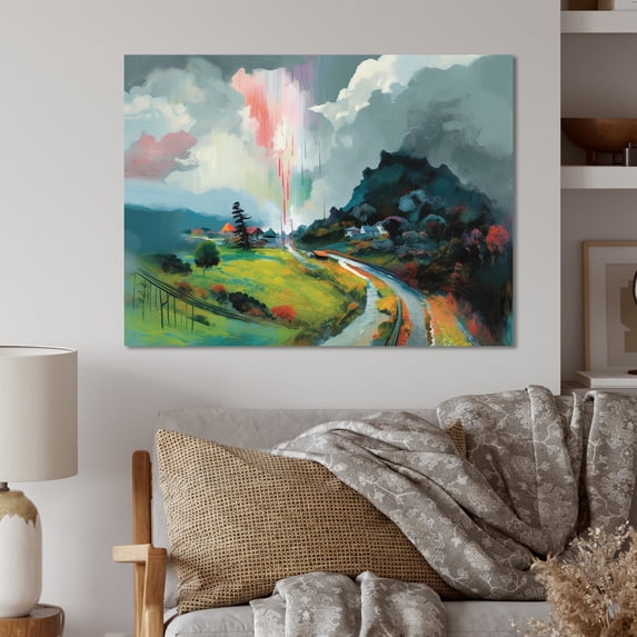 Designart "Cozy Countryside Rural Comfort" Lakehouse Metal Art Print
