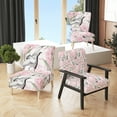 thumbnail image 1 of Designart "Crane Birds and Pink Flowers" Upholstered Cabin & Lodge Accent Chair and Arm Chair, 1 of 5
