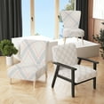 thumbnail image 1 of Designart "Cream and Blue Checked Tartan" Upholstered Patterned Accent Chair and Arm Chair, 1 of 5