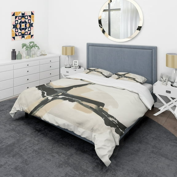 Designart 'Creamy Tan Form II' Glam Duvet Cover Set