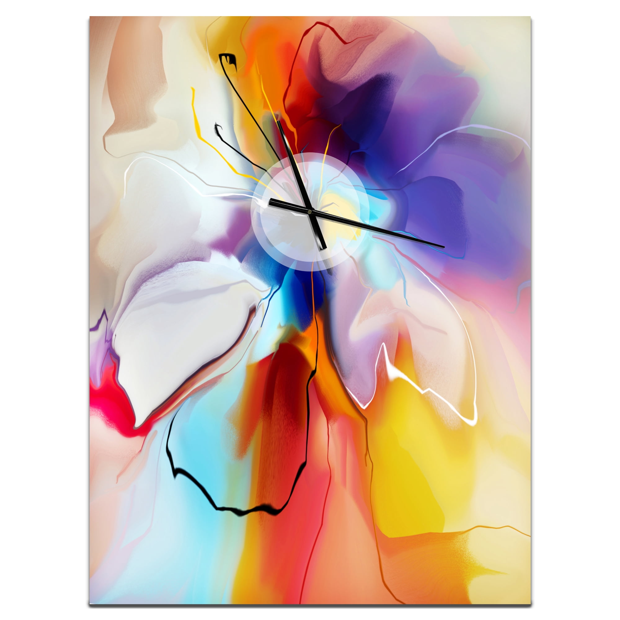 Designart 'Creative Flower in Multiple Colors' Modern wall clock