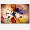 thumbnail image 1 of Designart 'Creative Flower in Multiple Colors' Traditional wall clock, 1 of 3