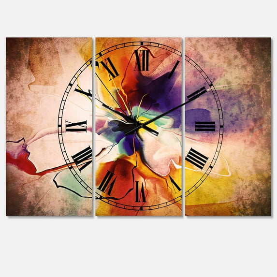 Designart 'Creative Flower in Multiple Colors' Traditional wall clock