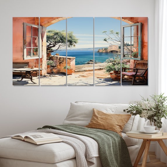 Designart "Creativity Abounds by the Beachside I" Italian Metal Wall Art Set