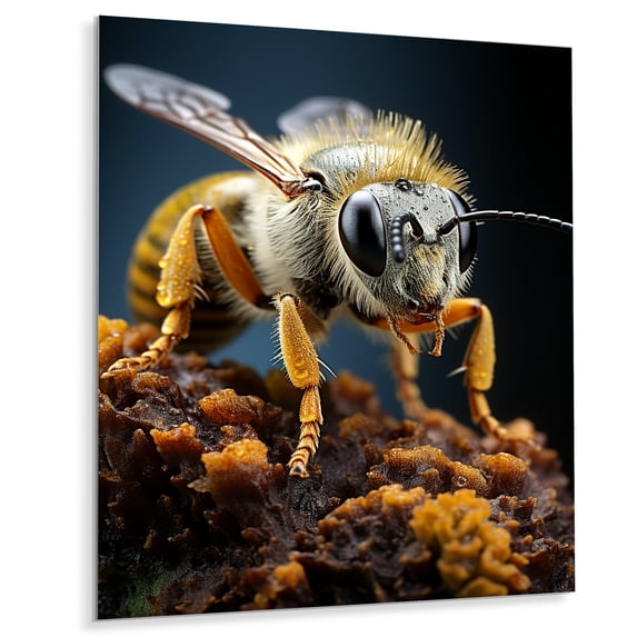 Designart "Creature Honeybee" Animals Bee Metal Art Print