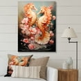 thumbnail image 1 of Designart "Creature Peachy Seahorse Drops" Animals Wall Decor, 1 of 5