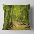 thumbnail image 1 of Designart Creek in Wild Green Forest - Oversized Forest Throw Pillow - 16x16, 1 of 4