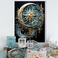 thumbnail image 1 of Designart "Crescent Moon and Stars Symbols" Symbols Floater Framed Canvas Print, 1 of 7