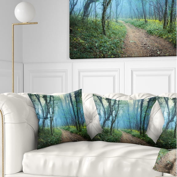 Designart Crimea Forest in Summer - Landscape Photo Throw Pillow - 16x16