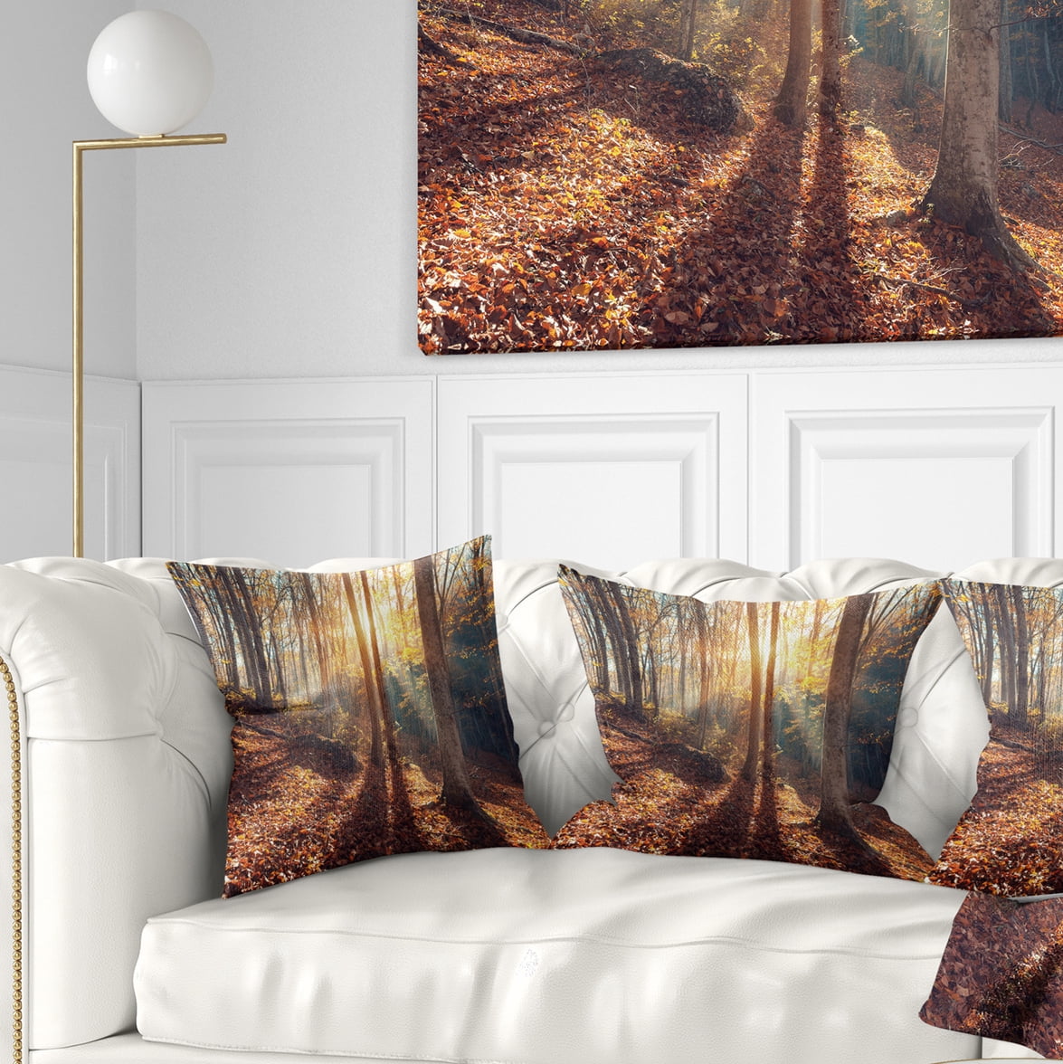 Designart Crimean Mountains Autumn - Landscape Photography Throw Pillow - 18x18