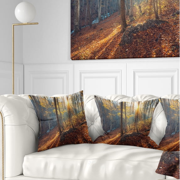 Designart Crimean Mountains at Sunset - Landscape Photography Throw Pillow - 18x18