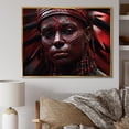 thumbnail image 1 of Designart "Crimson And Onyx Aztec Fighter Likeness" African Mask Floater Framed Canvas Prints, 1 of 5