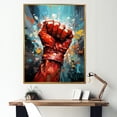 thumbnail image 1 of Designart "Crimson Glove Boxing Art" Boxing Floater Framed Canvas Wall Art, 1 of 5