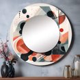 thumbnail image 1 of Designart "Crimson Secrets in Minimalism I" Minimalism Rund Mirror For Wall Decor - Large Red Round Printed Mirror -Modern Round Living Room Mirror - 29" x 29", 1 of 6