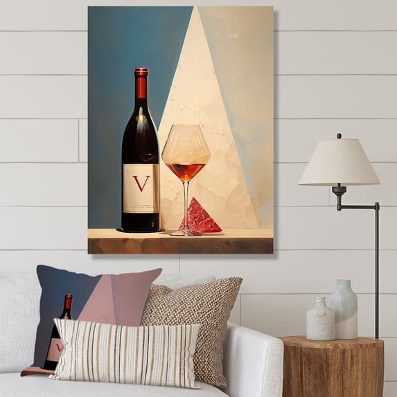 Designart "Crisp Cavas Sparkle" Wine Canvas Art Print