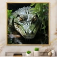 thumbnail image 1 of Designart "Crocodile Waters Keeper" Animals Floater Framed Wall Art Living Room, 1 of 7