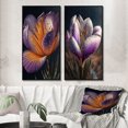 thumbnail image 1 of Designart "Crocus in Full Bloom II" Crocus Framed Wall Art Set Of 2 - Purple Floral Gallery Wall Frame Set For Home Decor, 1 of 7