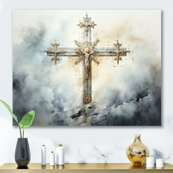 Designart "Cross A Powerful Symbol" Spiritual Wall Art Print