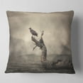 thumbnail image 1 of Designart Crow Perching on Tree - Animal Throw Pillow - 18x18, 1 of 4