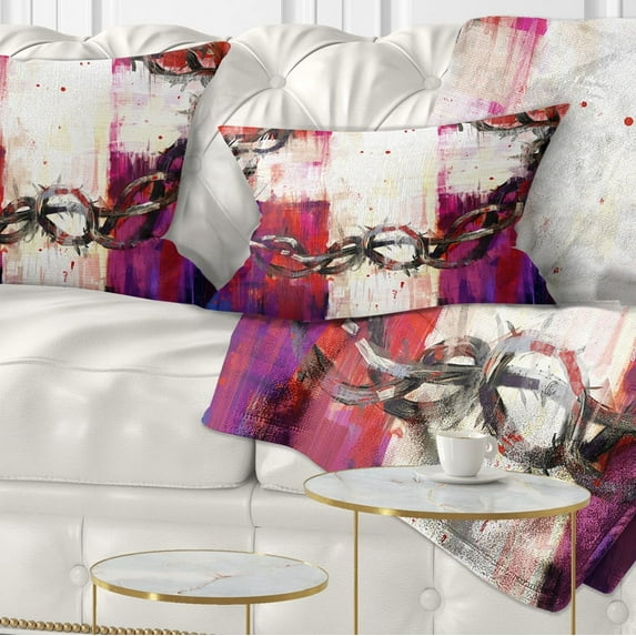 Designart Crown of Thorns - Abstract Throw Pillow - 12x20
