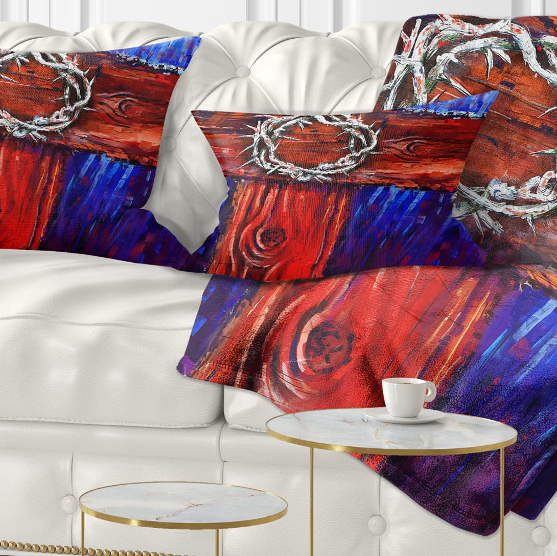 Designart Crown of Thorns - Abstract Throw Pillow - 12x20