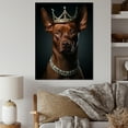 thumbnail image 1 of Designart "Crowned Royal King Pitcher Dog" Animals Canvas Wall Art - Traditional Brown Dog Hallway Wall Art Decor, 1 of 6