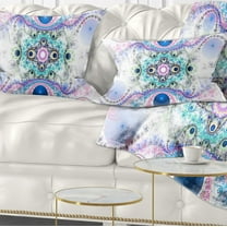 Designart Cryptical Blue Fractal Pattern - Abstract Throw Pillow - 12x20