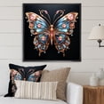 thumbnail image 1 of Designart "Crystal Butterfly in Blue and Pink I" Animals Framed Wall Art - Traditional Blue Butterfly Living Room Framed Canvas Art, 1 of 6