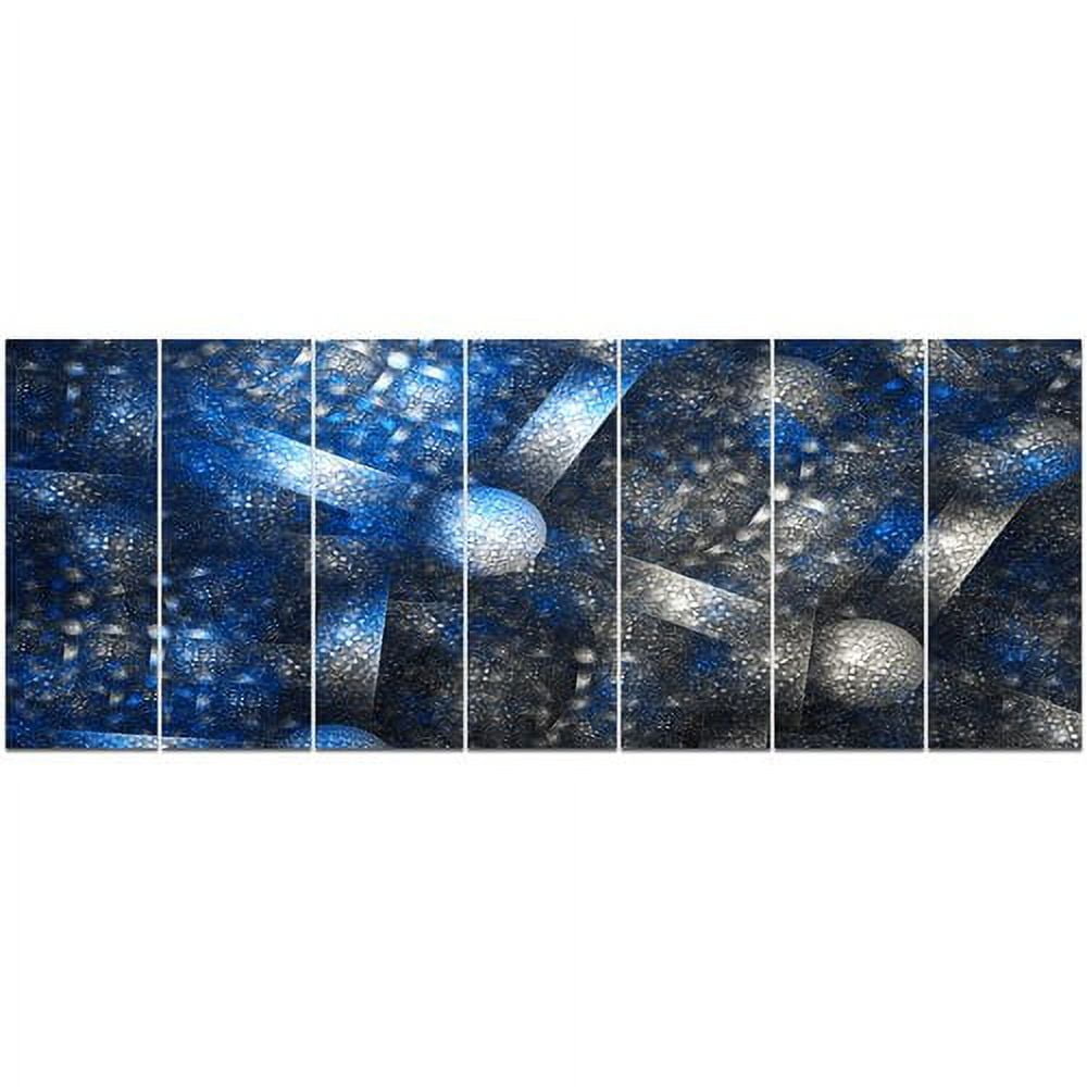 Designart 'Crystal Cell Dark Blue Steel Texture ' Abstract Wall Art Canvas